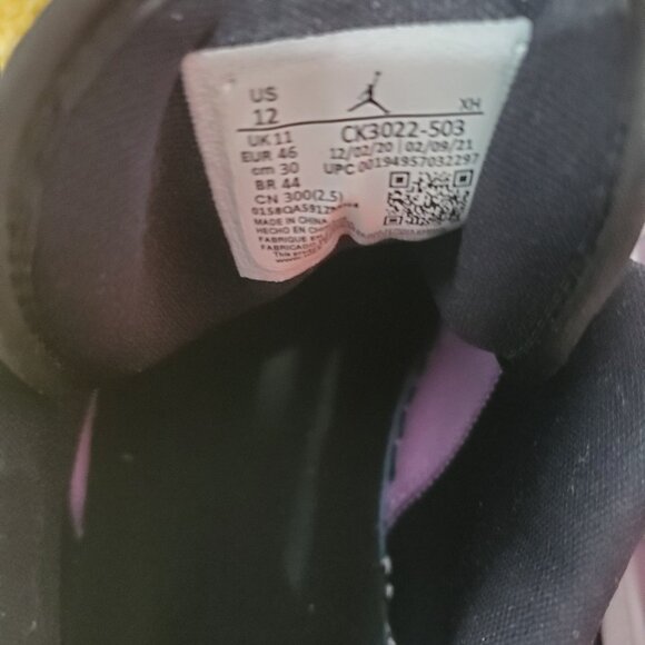 Air Jordan 1 Low Men's Size 12 Violet Shock Purple Black w Box - Picture 6 of 16